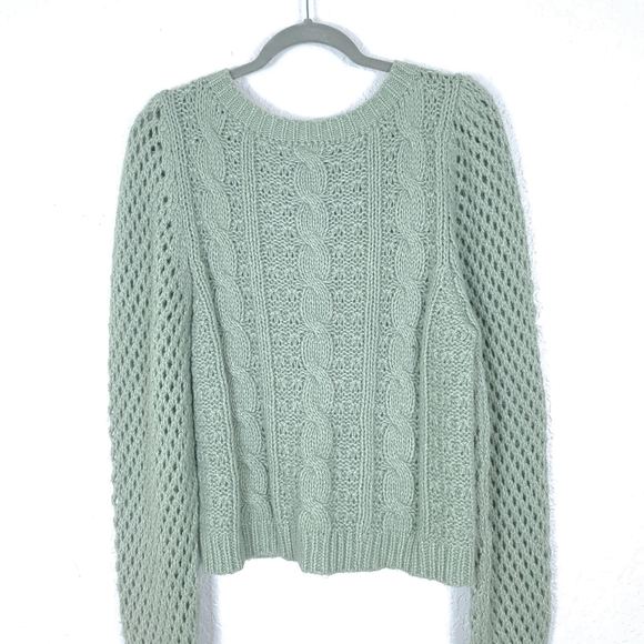 LoveShackFancy Rosie Cabled Knit Cozy Metallic Alpaca Sweater - Picture 6 of 8